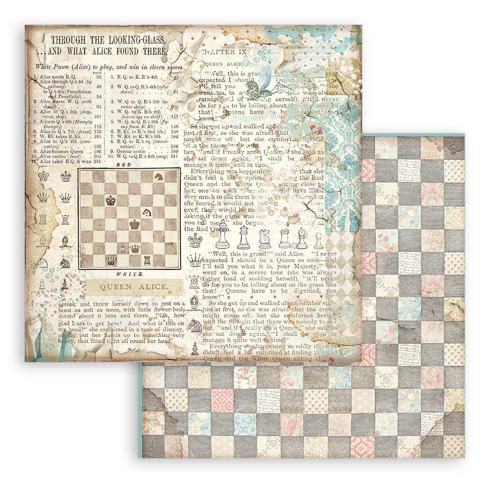 Scrapbookingpapper - Backgrounds - Alice - 4 - Stamperia - Tidformera