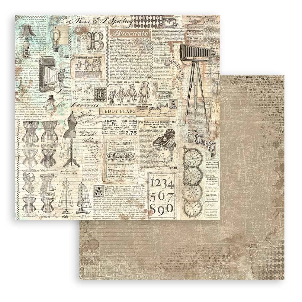 Scrapbookingpapper - Backgrounds - Brocante Antiques - 13 - Stamperia - Tidformera