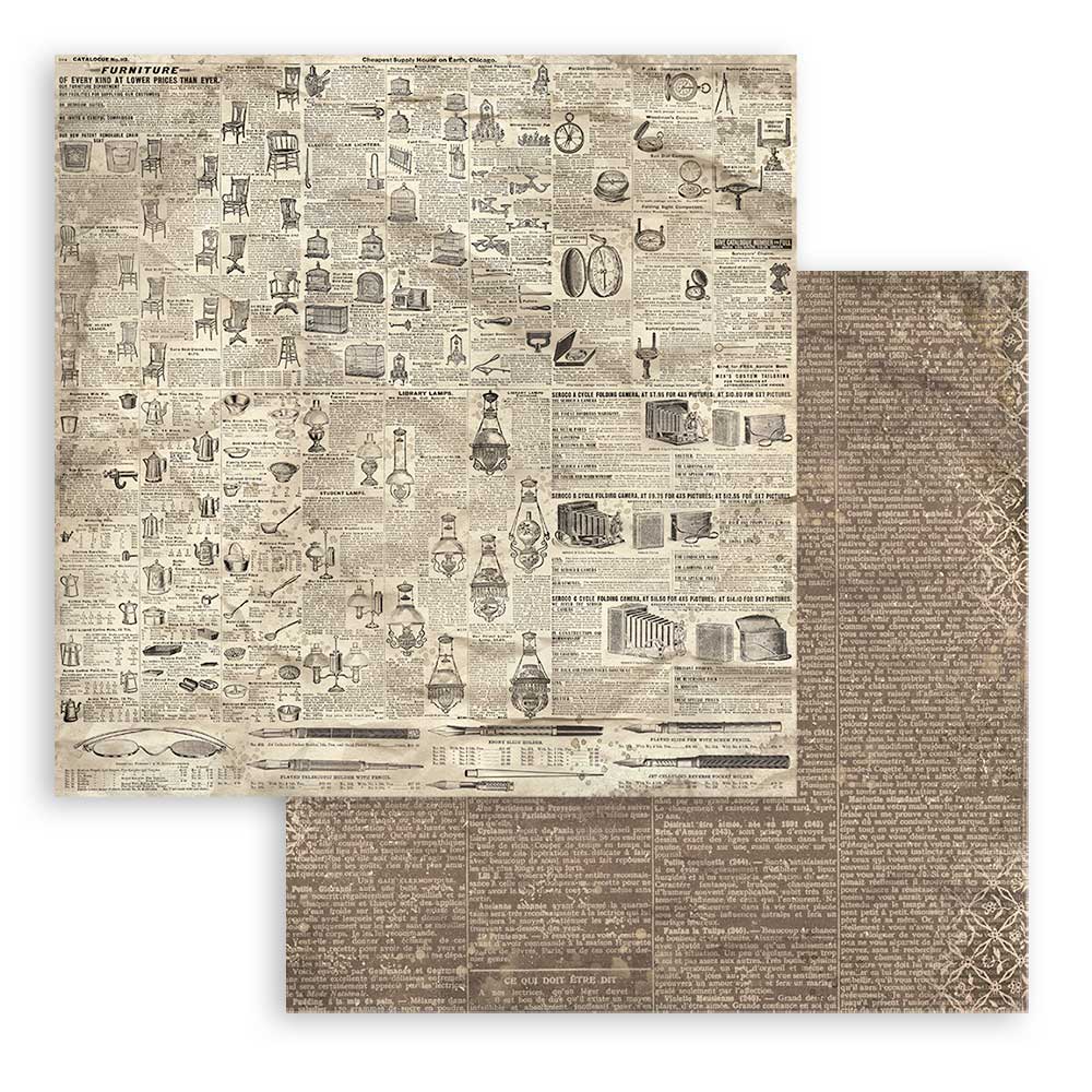 Scrapbookingpapper - Backgrounds - Brocante Antiques - 12 - Stamperia - Tidformera