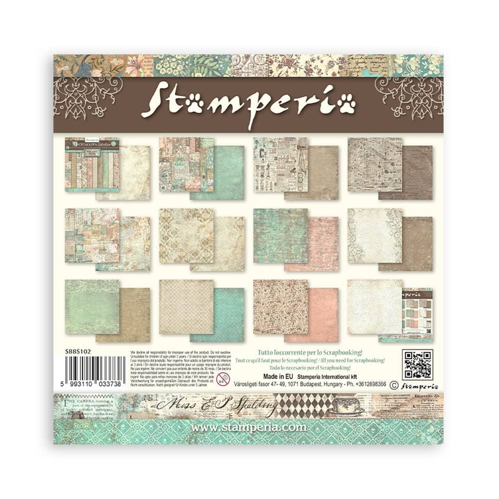 Scrapbookingpapper - Backgrounds - Brocante Antiques - 3 - Stamperia - Tidformera