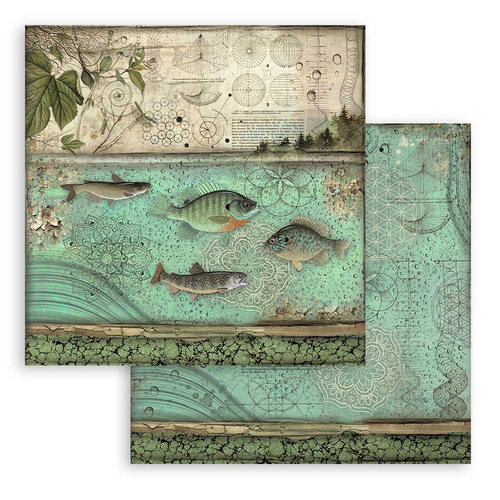 Scrapbookingpapper - Backgrounds - Forest - 8 - Stamperia - Tidformera