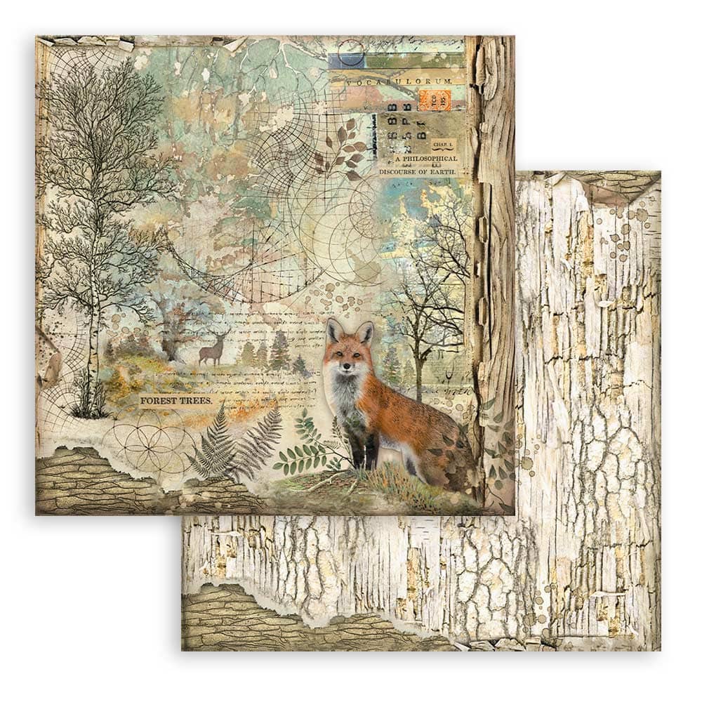 Scrapbookingpapper - Backgrounds - Forest - 3 - Stamperia - Tidformera