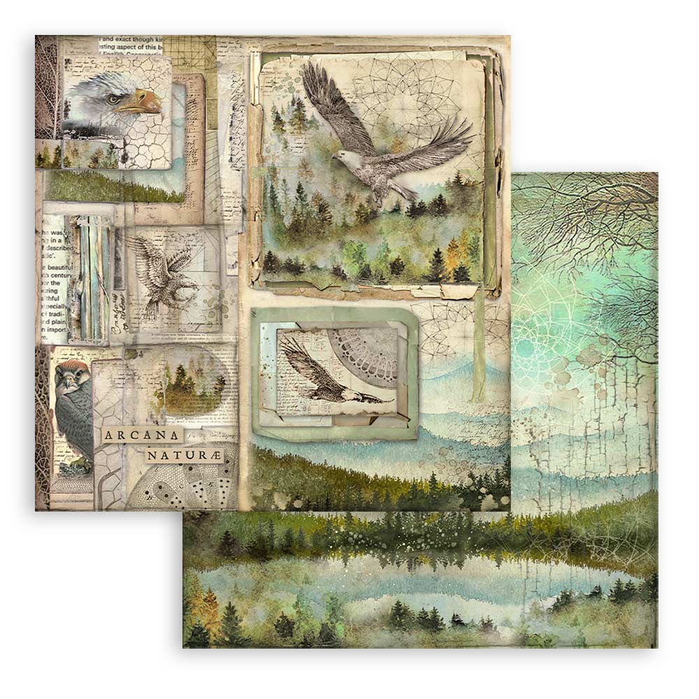 Scrapbookingpapper - Backgrounds - Forest - 4 - Stamperia - Tidformera