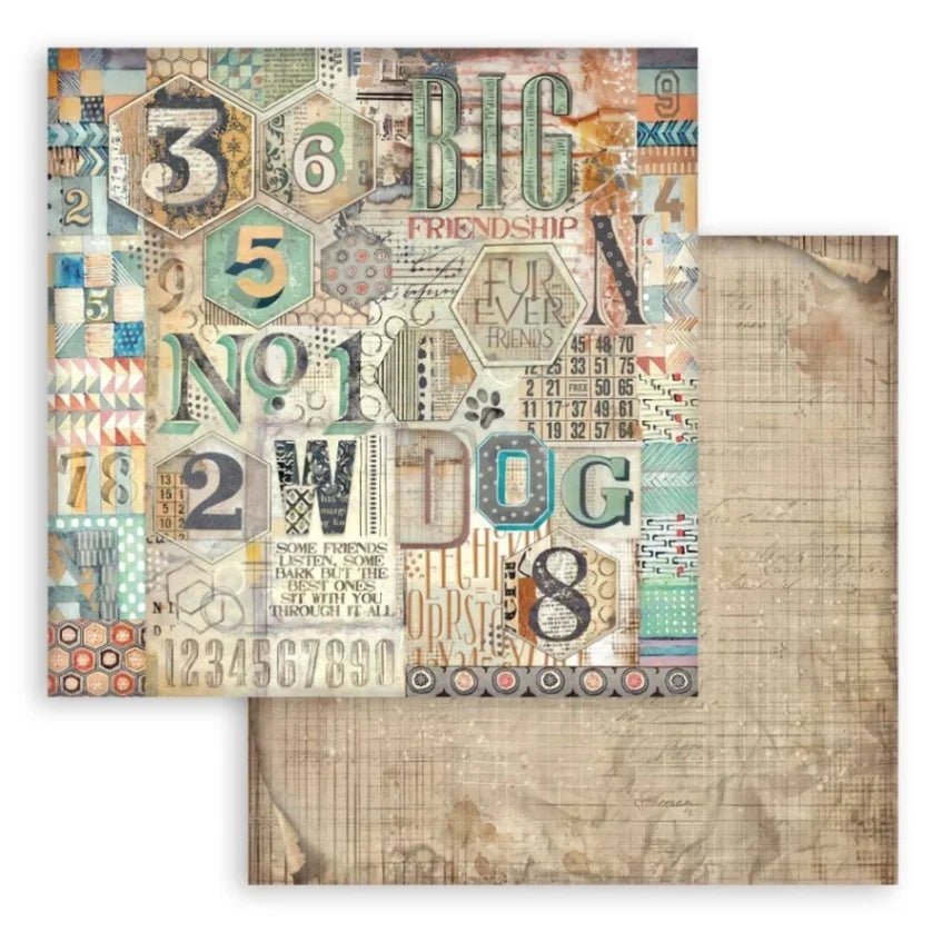 Scrapbookingpapper - Backgrounds - Furry Friends - 2 - Stamperia - Tidformera