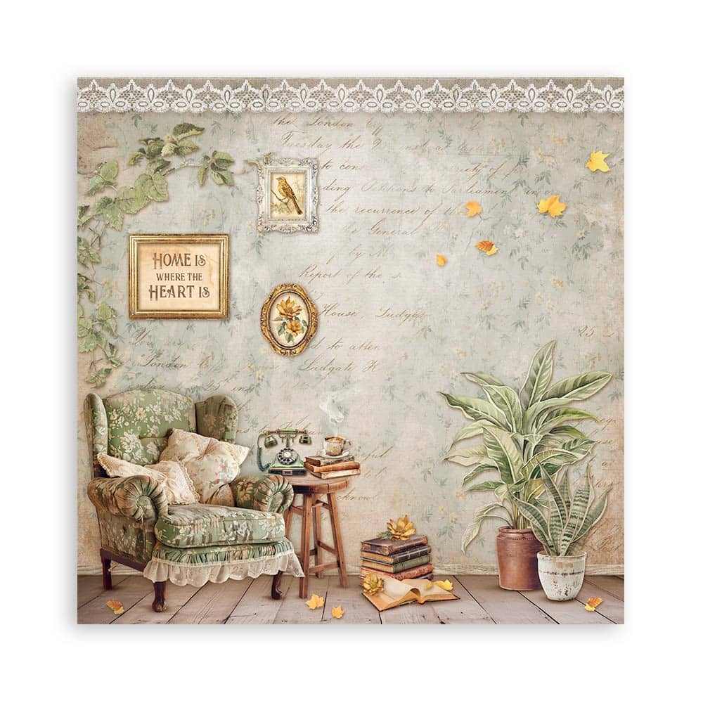 Scrapbookingpapper - Backgrounds - Golden Harmony - Maxi Pad - 3 - Stamperia - Tidformera