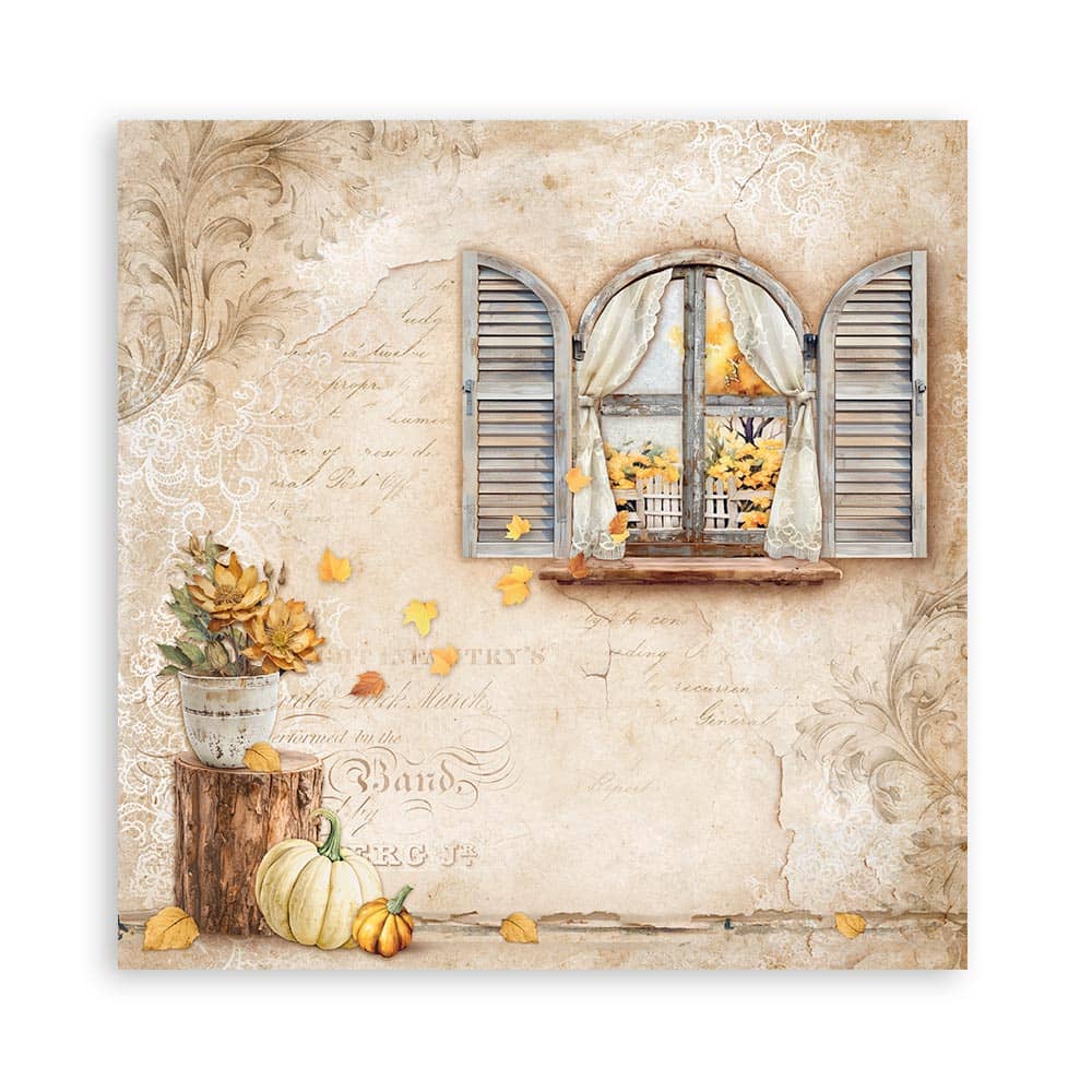 Scrapbookingpapper - Backgrounds - Golden Harmony - Maxi Pad - 9 - Stamperia - Tidformera
