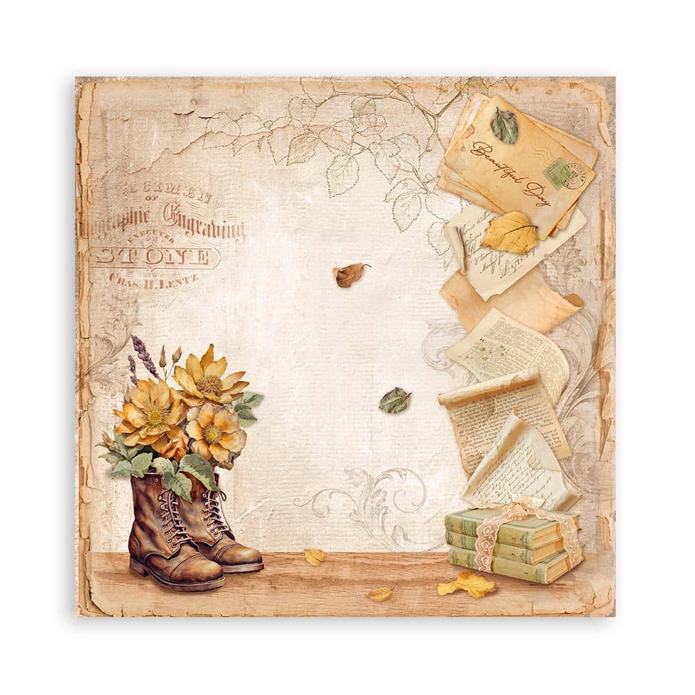 Scrapbookingpapper - Backgrounds - Golden Harmony - Maxi Pad - 5 - Stamperia - Tidformera