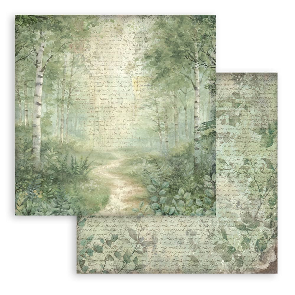 Scrapbookingpapper - Backgrounds - Herbarium Silvae - 11 - Stamperia - Tidformera