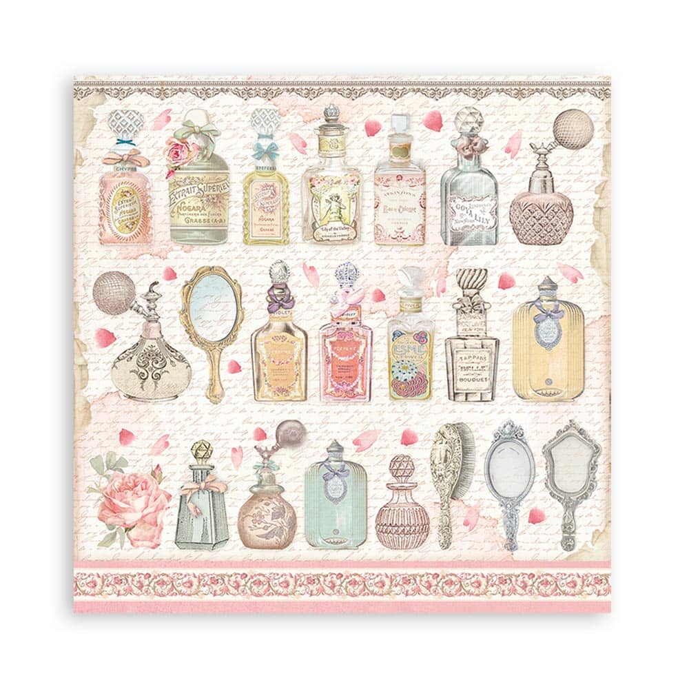 Scrapbookingpapper - Backgrounds - Rose Parfum - 4 - Stamperia - Tidformera