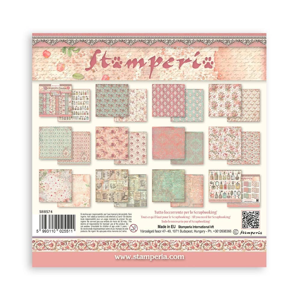 Scrapbookingpapper - Backgrounds - Rose Parfum - 3 - Stamperia - Tidformera