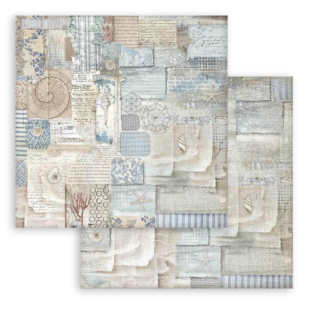 Scrapbookingpapper - Backgrounds - Silent Sea - 3 - Stamperia - Tidformera