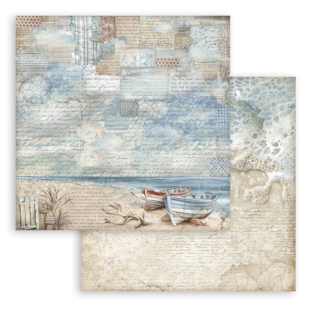Scrapbookingpapper - Backgrounds - Silent Sea - 11 - Stamperia - Tidformera