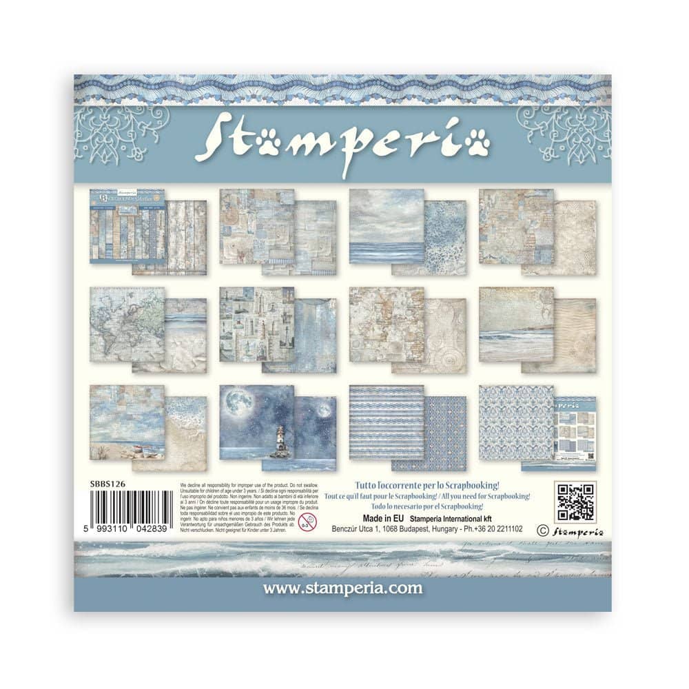 Scrapbookingpapper - Backgrounds - Silent Sea - 15 - Stamperia - Tidformera
