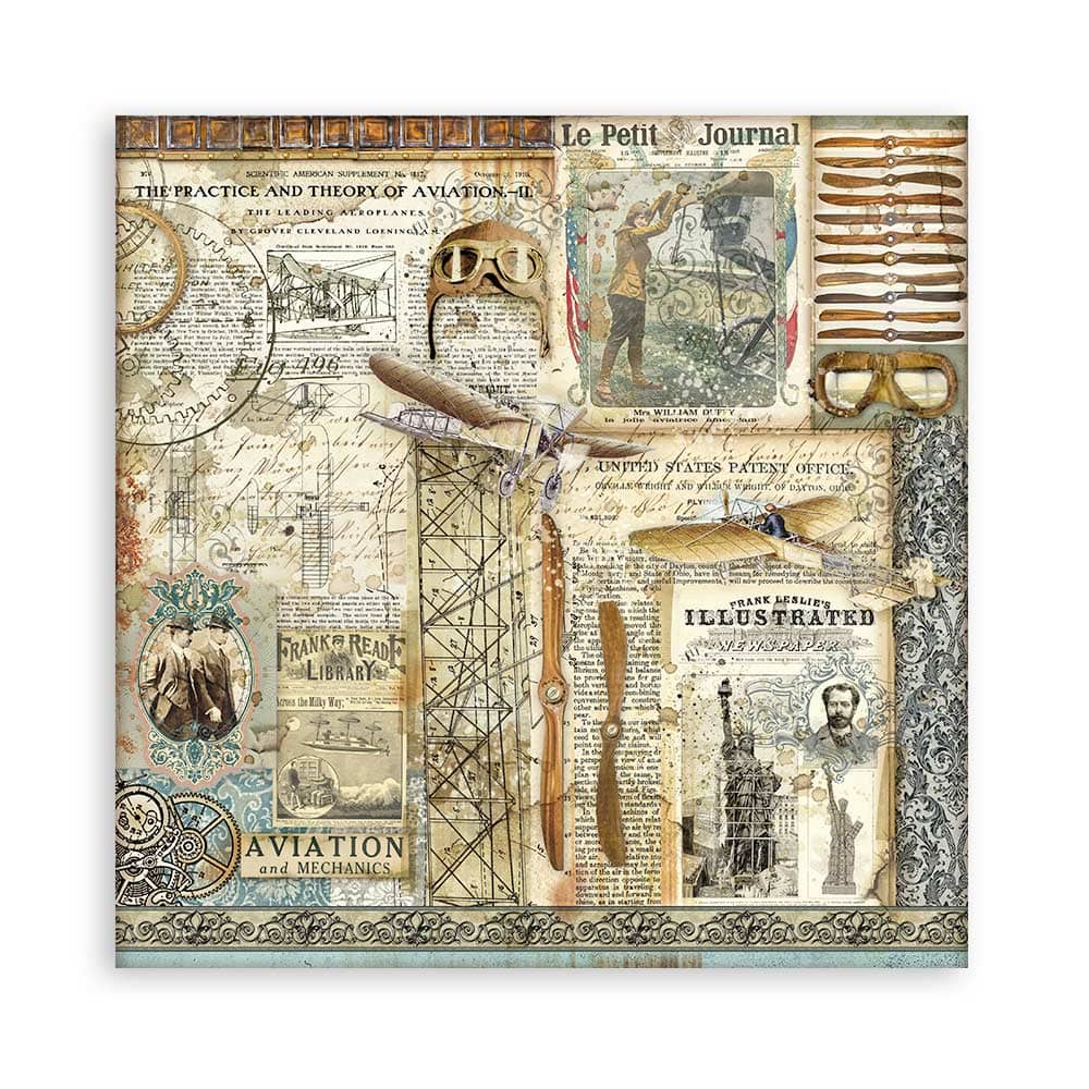 Scrapbookingpapper - Backgrounds - Sir Vagabond Aviator - 15 - Stamperia - Tidformera