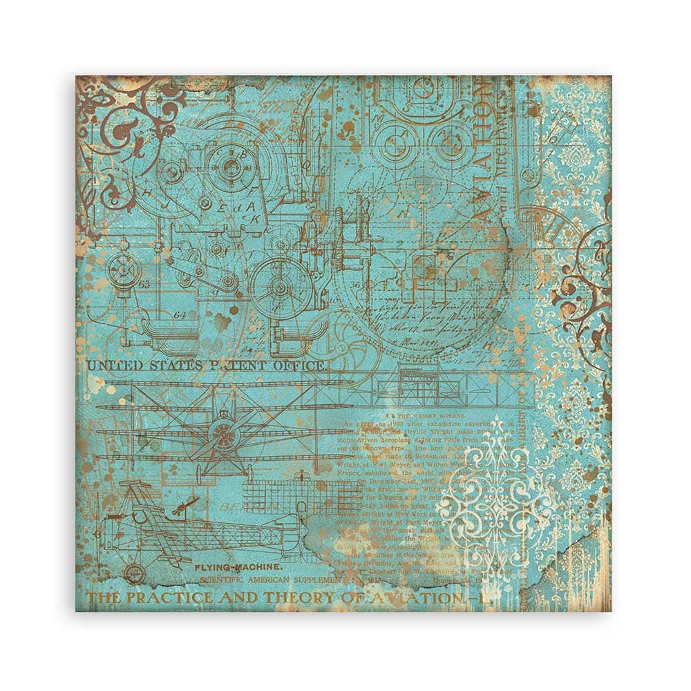 Scrapbookingpapper - Backgrounds - Sir Vagabond Aviator - 8 - Stamperia - Tidformera