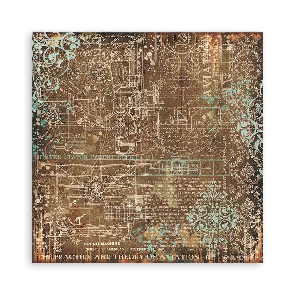 Scrapbookingpapper - Backgrounds - Sir Vagabond Aviator - 9 - Stamperia - Tidformera