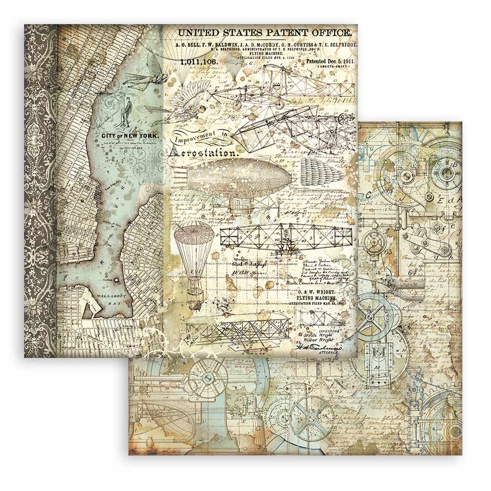 Scrapbookingpapper - Backgrounds - Sir Vagabond Aviator - 4 - Stamperia - Tidformera