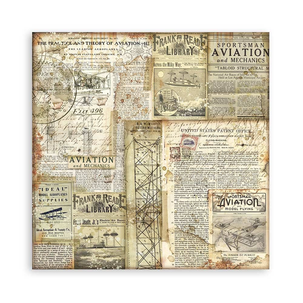 Scrapbookingpapper - Backgrounds - Sir Vagabond Aviator - 14 - Stamperia - Tidformera