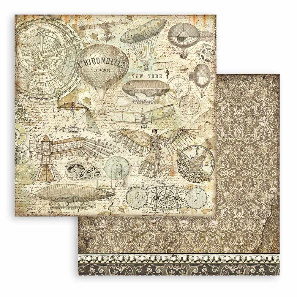 Scrapbookingpapper - Backgrounds - Sir Vagabond Aviator - 6 - Stamperia - Tidformera