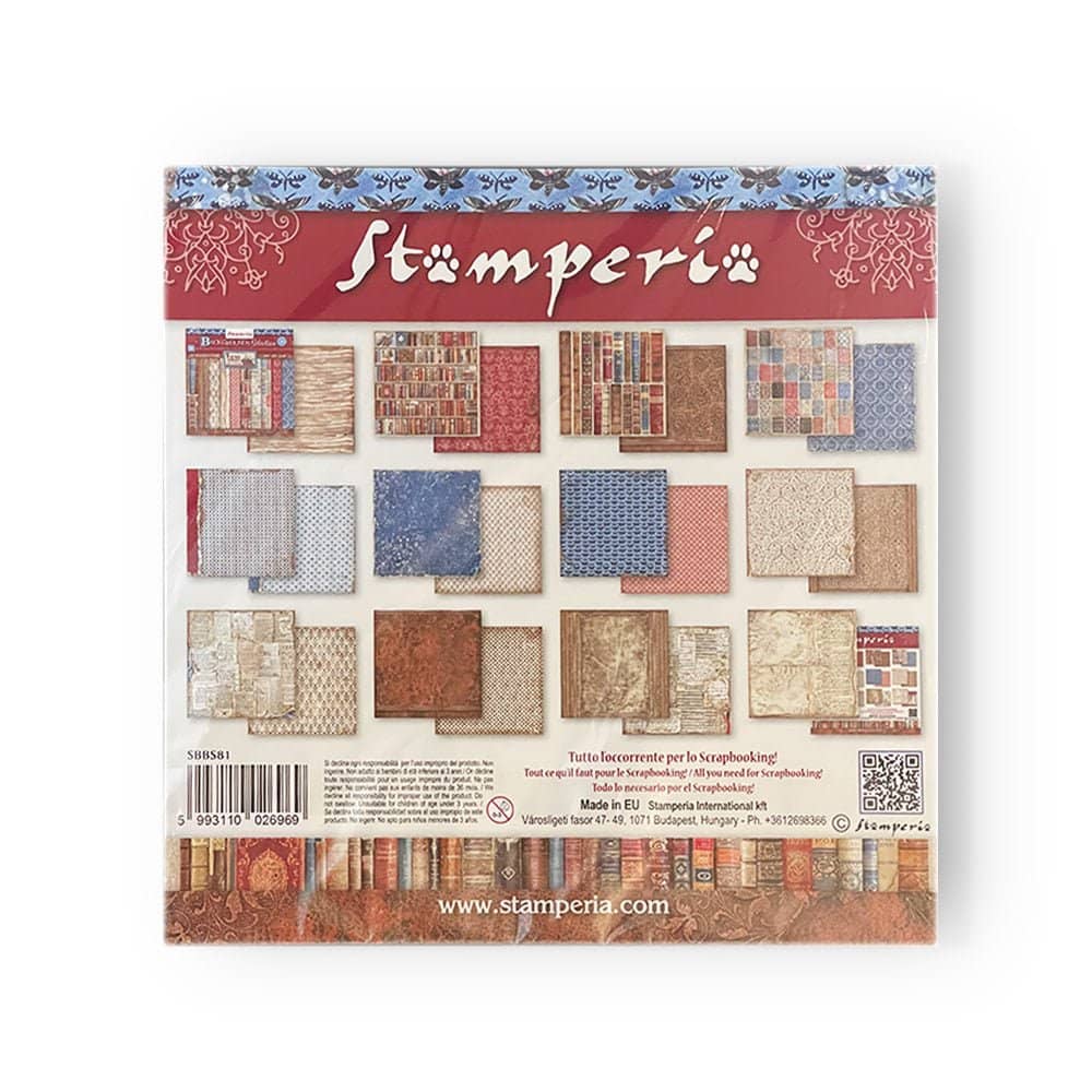 Scrapbookingpapper - Backgrounds - Vintage Library - 3 - Stamperia - Tidformera