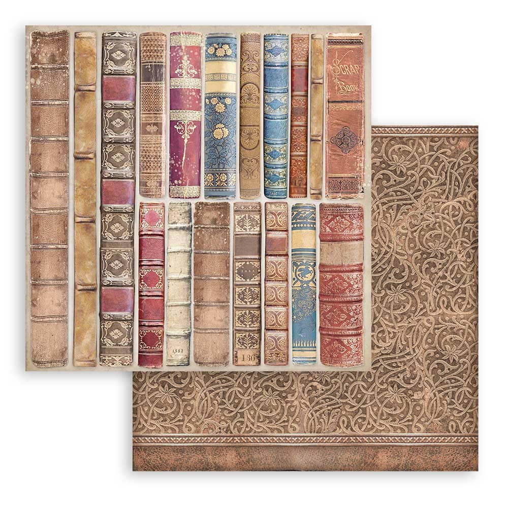 Scrapbookingpapper - Backgrounds - Vintage Library - 2 - Stamperia - Tidformera