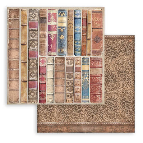 Scrapbookingpapper - Backgrounds - Vintage Library - 2 - Stamperia - Tidformera