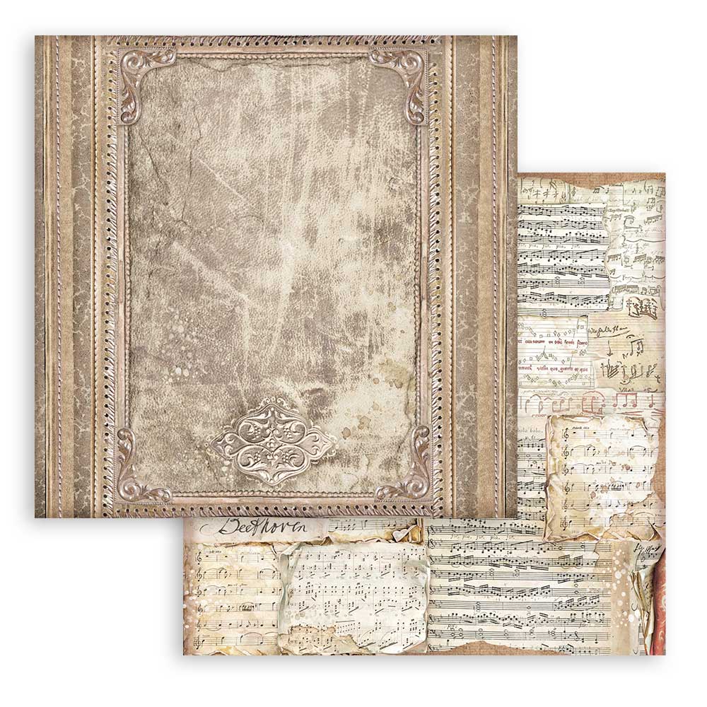 Scrapbookingpapper - Backgrounds - Vintage Library - 7 - Stamperia - Tidformera