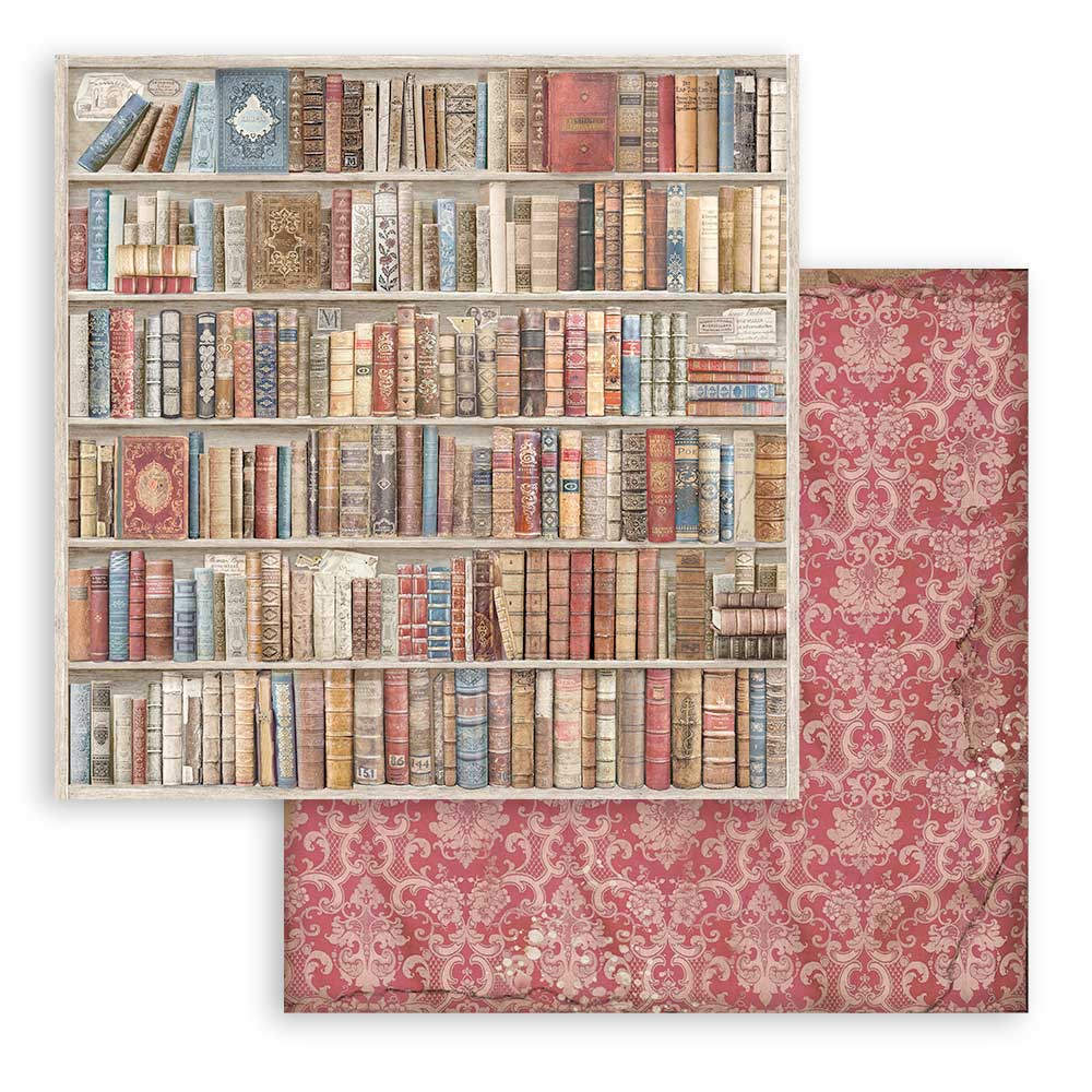 Scrapbookingpapper - Backgrounds - Vintage Library - 11 - Stamperia - Tidformera
