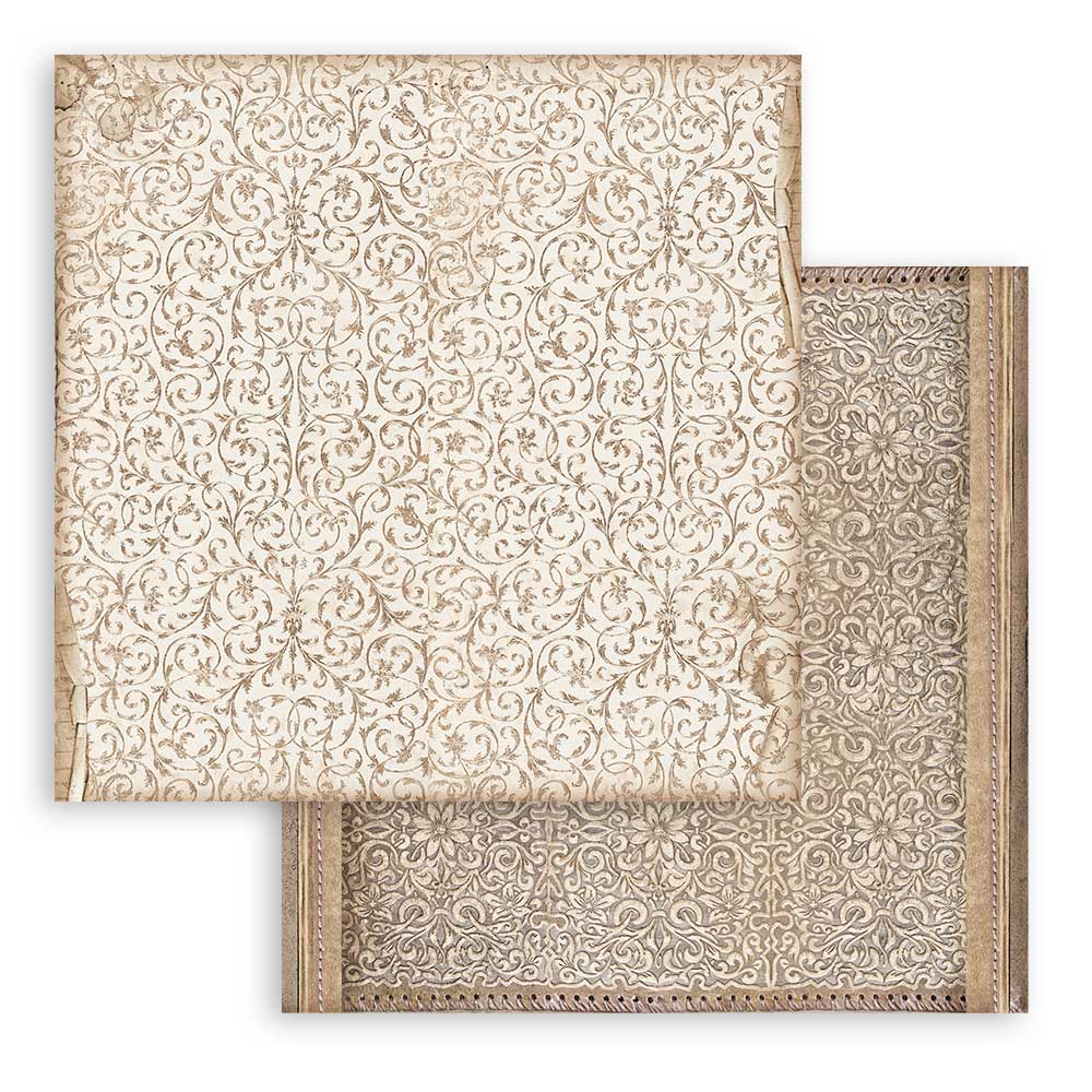 Scrapbookingpapper - Backgrounds - Vintage Library - 12 - Stamperia - Tidformera