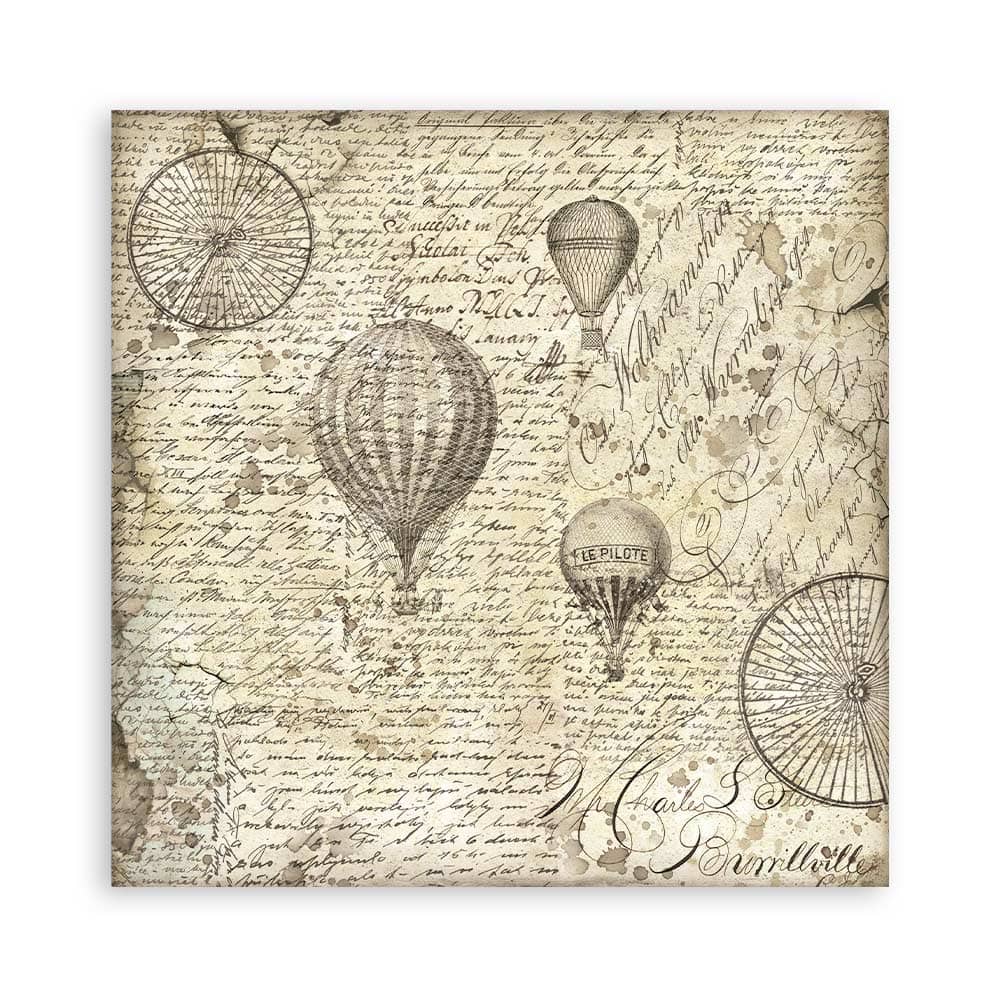 Scrapbookingpapper - Backgrounds - Voyages Fantastiques - 14 - Stamperia - Tidformera