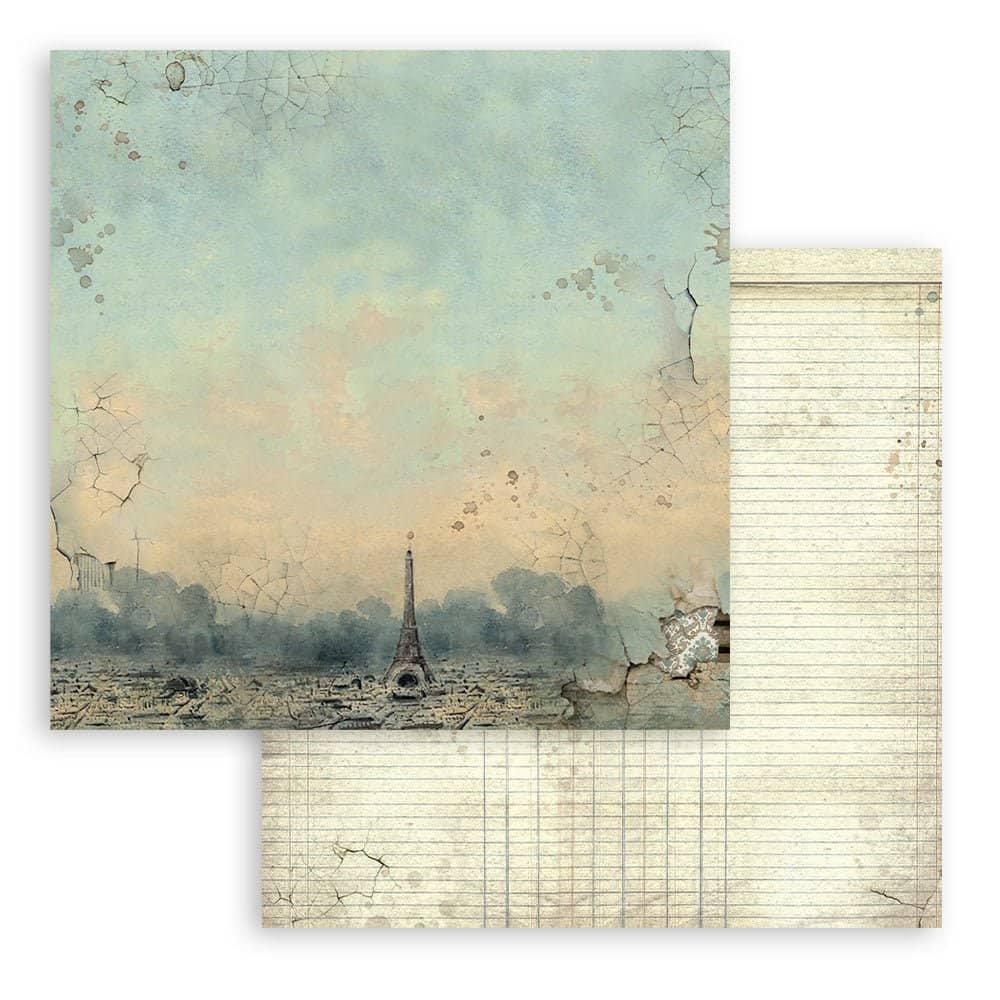 Scrapbookingpapper - Backgrounds - Voyages Fantastiques - 11 - Stamperia - Tidformera