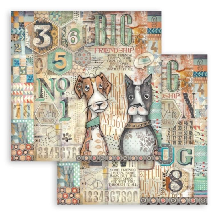 Scrapbookingpapper - Double faced - Furry Friends - 4 - Stamperia - Tidformera