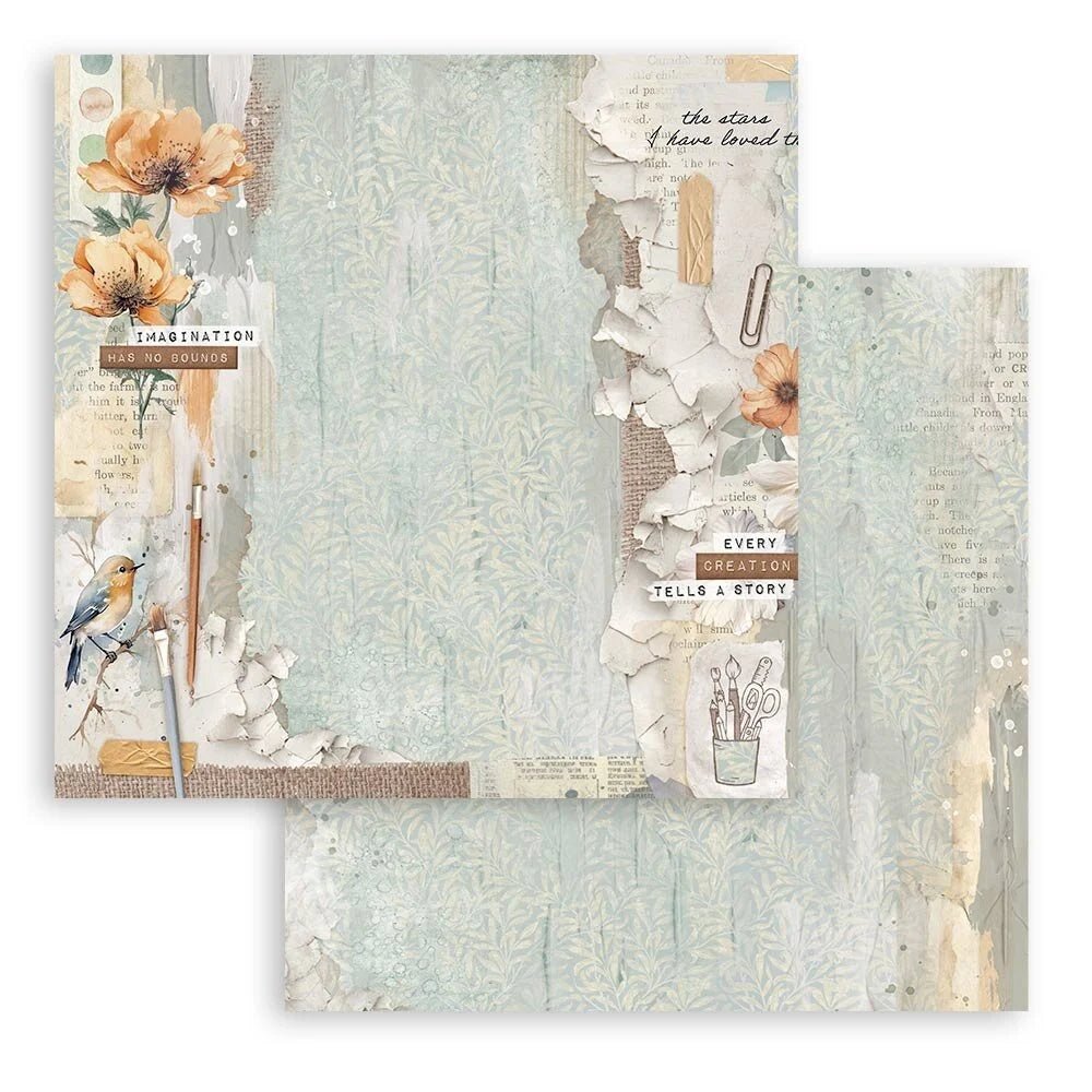 Scrapbookingpapper - Double faced - Secret Diary - 3 - Stamperia - Tidformera