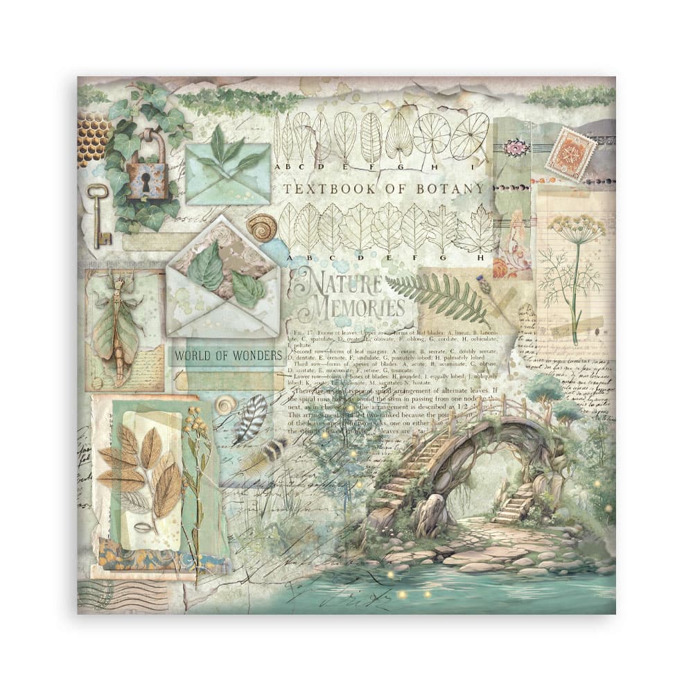Scrapbookingpapper - Herbarium Silvae - Maxi Pad - 4 - Stamperia - Tidformera