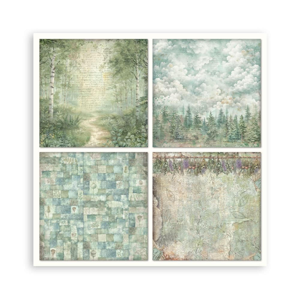 Scrapbookingpapper - Herbarium Silvae - Maxi Pad - 15 - Stamperia - Tidformera