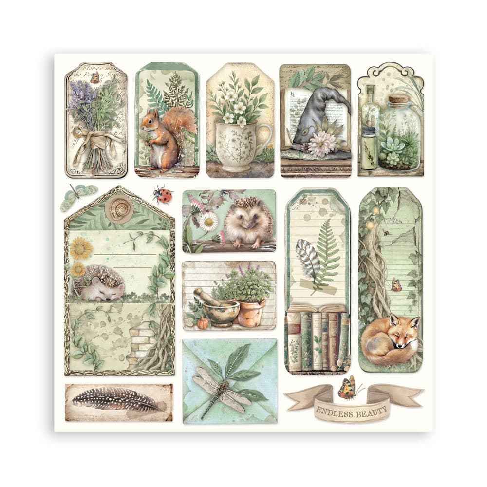 Scrapbookingpapper - Herbarium Silvae - Maxi Pad - 11 - Stamperia - Tidformera
