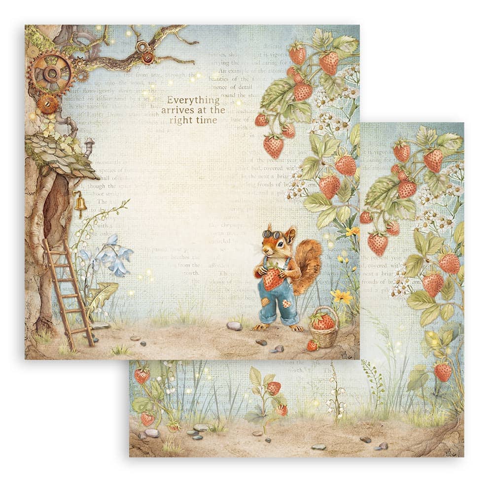 Scrapbookingpapper - Hidden Grove - Double faced - 5 - Stamperia - Tidformera