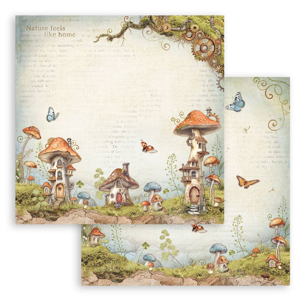 Scrapbookingpapper - Hidden Grove - Double faced - 4 - Stamperia - Tidformera