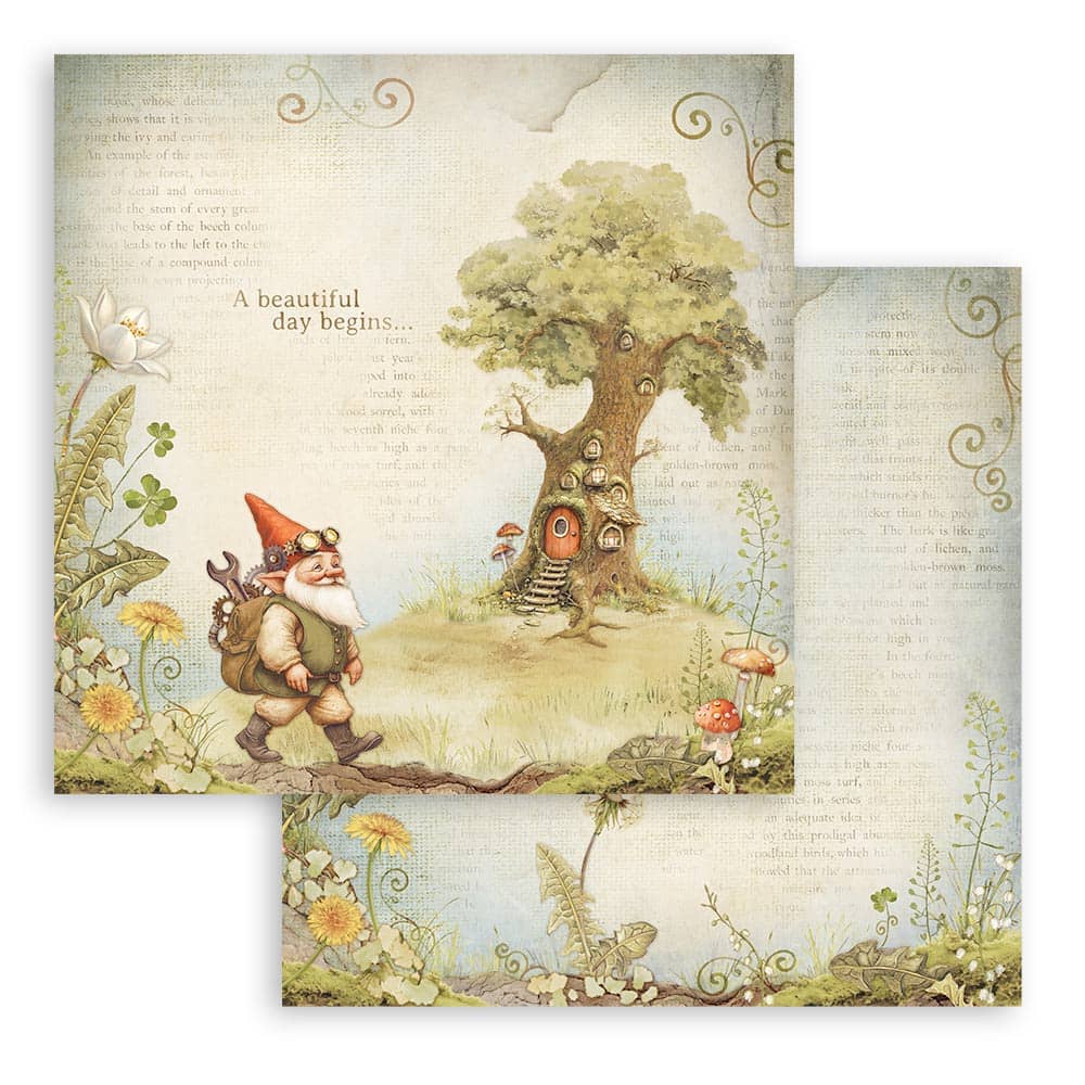 Scrapbookingpapper - Hidden Grove - Double faced - 3 - Stamperia - Tidformera