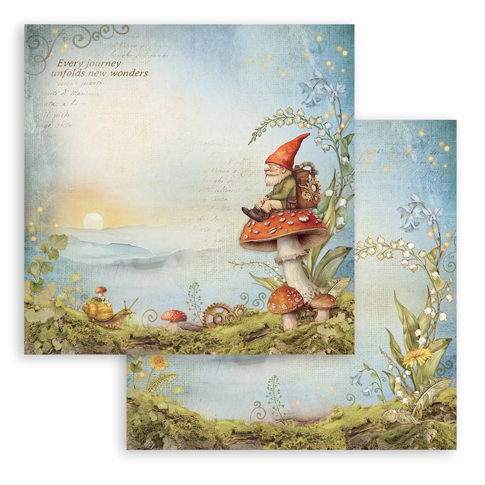 Scrapbookingpapper - Hidden Grove - Double faced - 8 - Stamperia - Tidformera