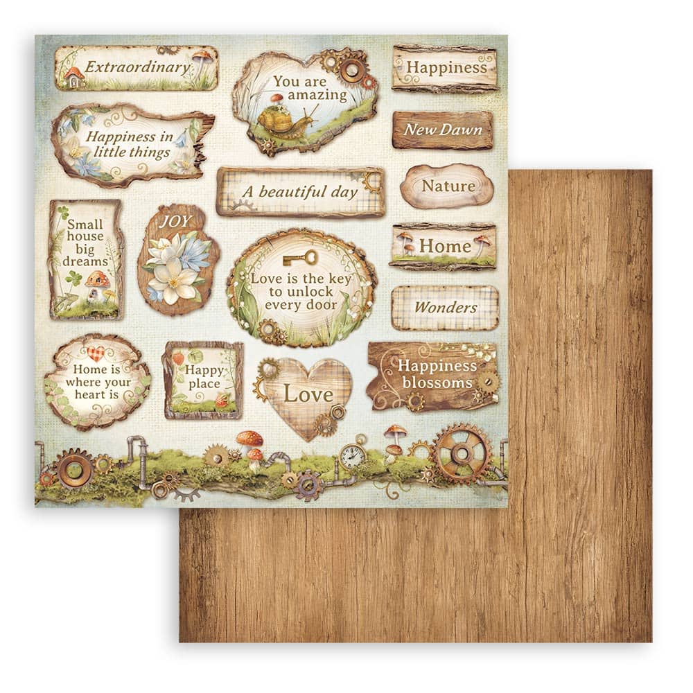 Scrapbookingpapper - Hidden Grove - Double faced - 11 - Stamperia - Tidformera