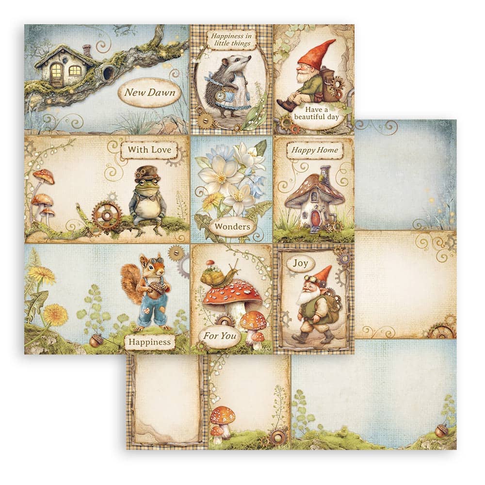 Scrapbookingpapper - Hidden Grove - Double faced - 12 - Stamperia - Tidformera