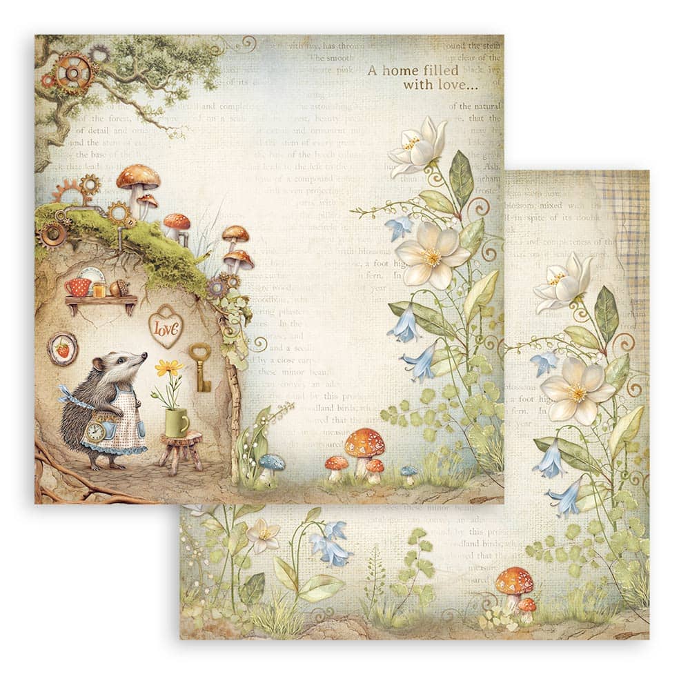 Scrapbookingpapper - Hidden Grove - Double faced - 6 - Stamperia - Tidformera