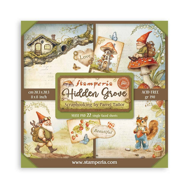 Scrapbookingpapper - Hidden Grove - Maxi Pad - 1 - Stamperia - Tidformera