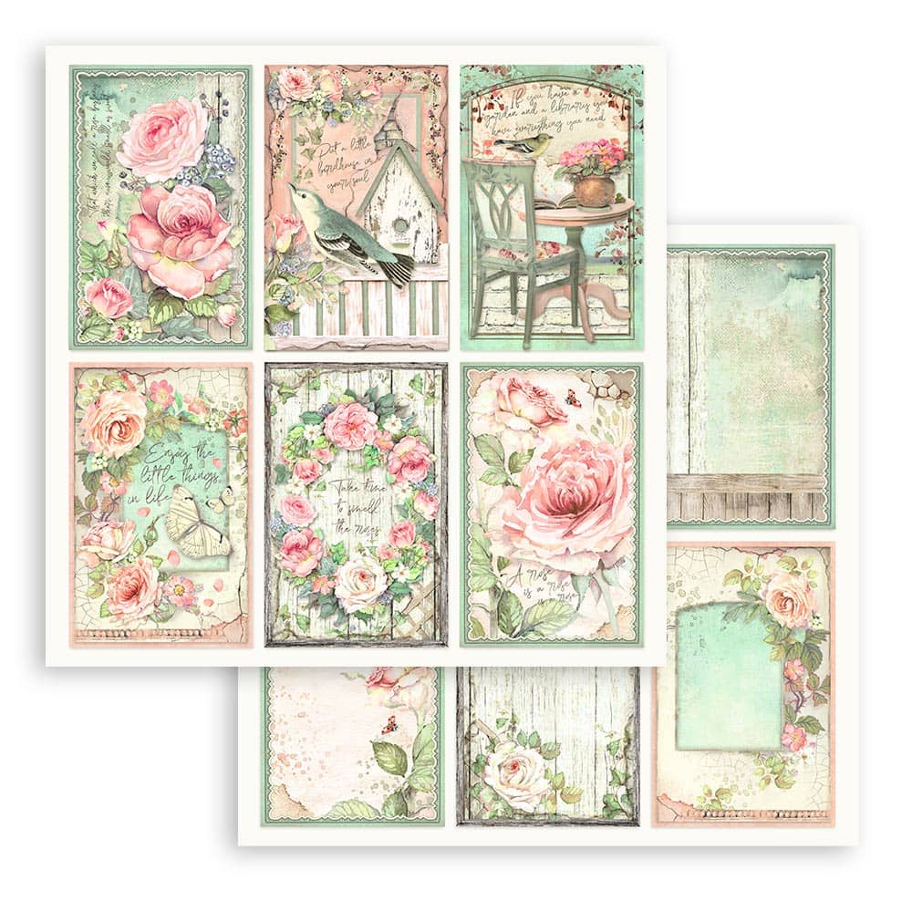 Scrapbookingpapper - House of Roses - Double faced - 5 - Stamperia - Tidformera
