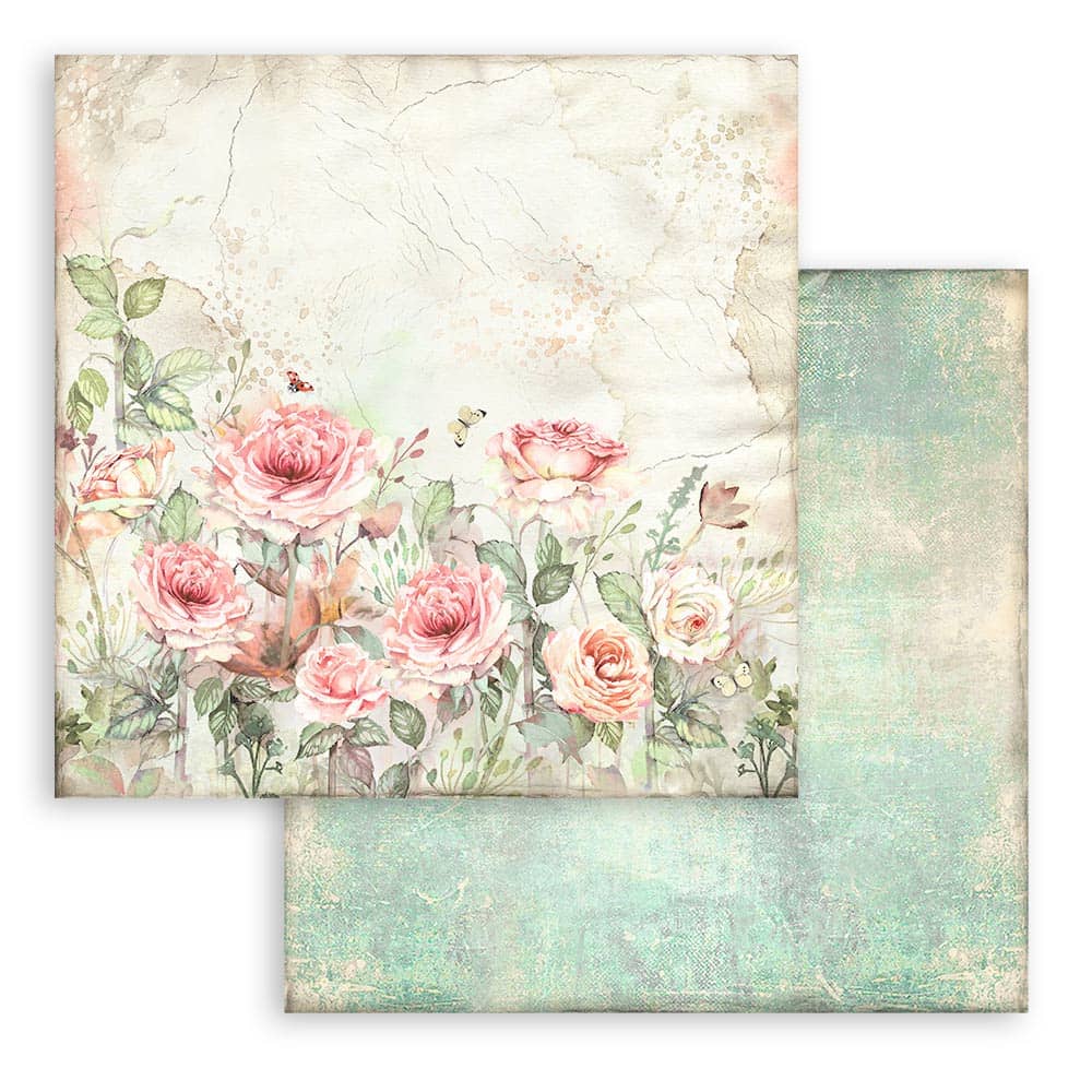 Scrapbookingpapper - House of Roses - Double faced - 10 - Stamperia - Tidformera