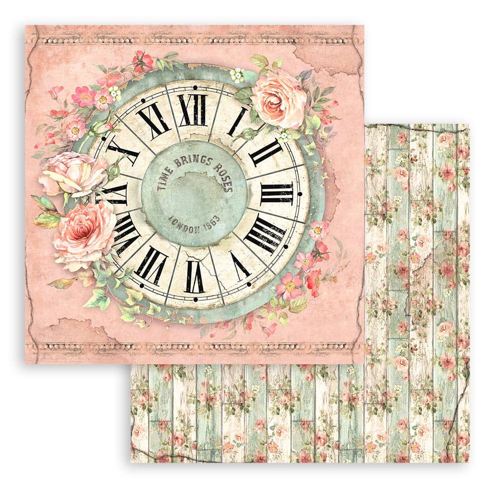 Scrapbookingpapper - House of Roses - Double faced - 9 - Stamperia - Tidformera