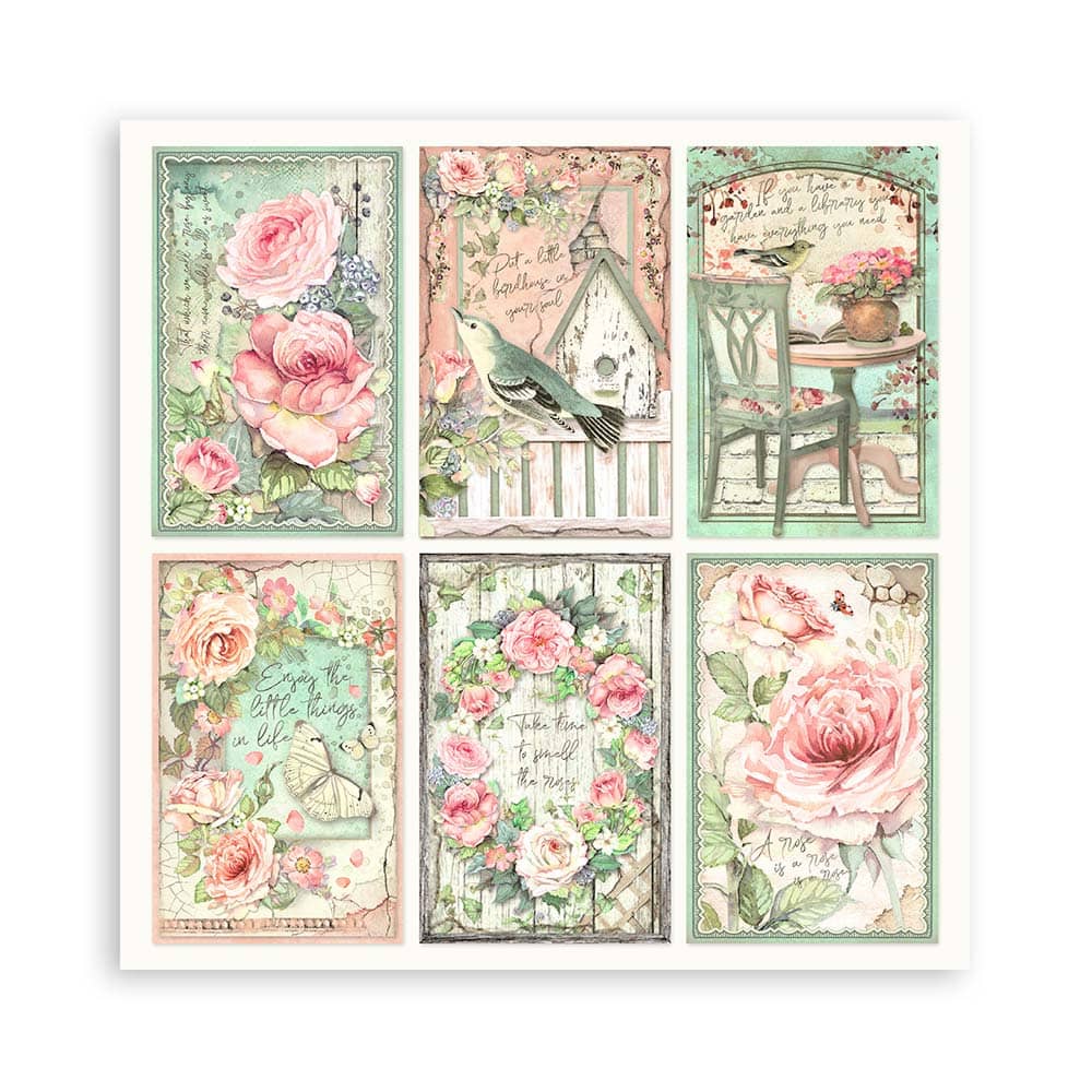 Scrapbookingpapper - House of Roses - Maxi Pad - 4 - Stamperia - Tidformera