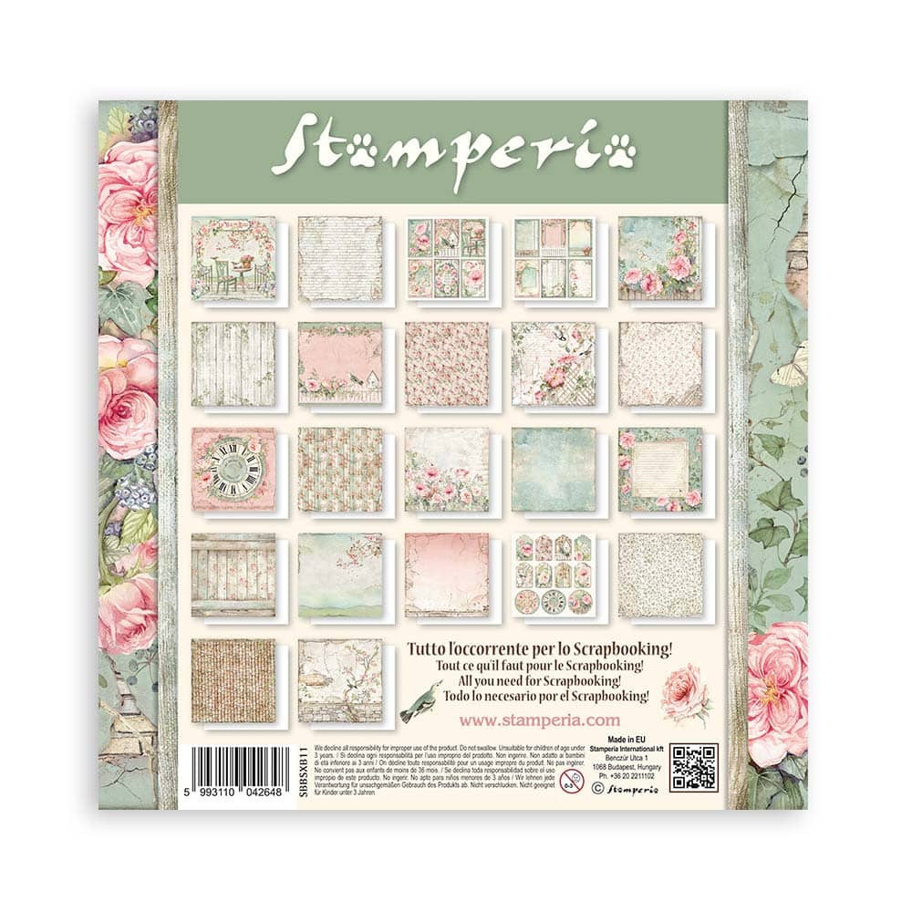 Scrapbookingpapper - House of Roses - Maxi Pad - 24 - Stamperia - Tidformera