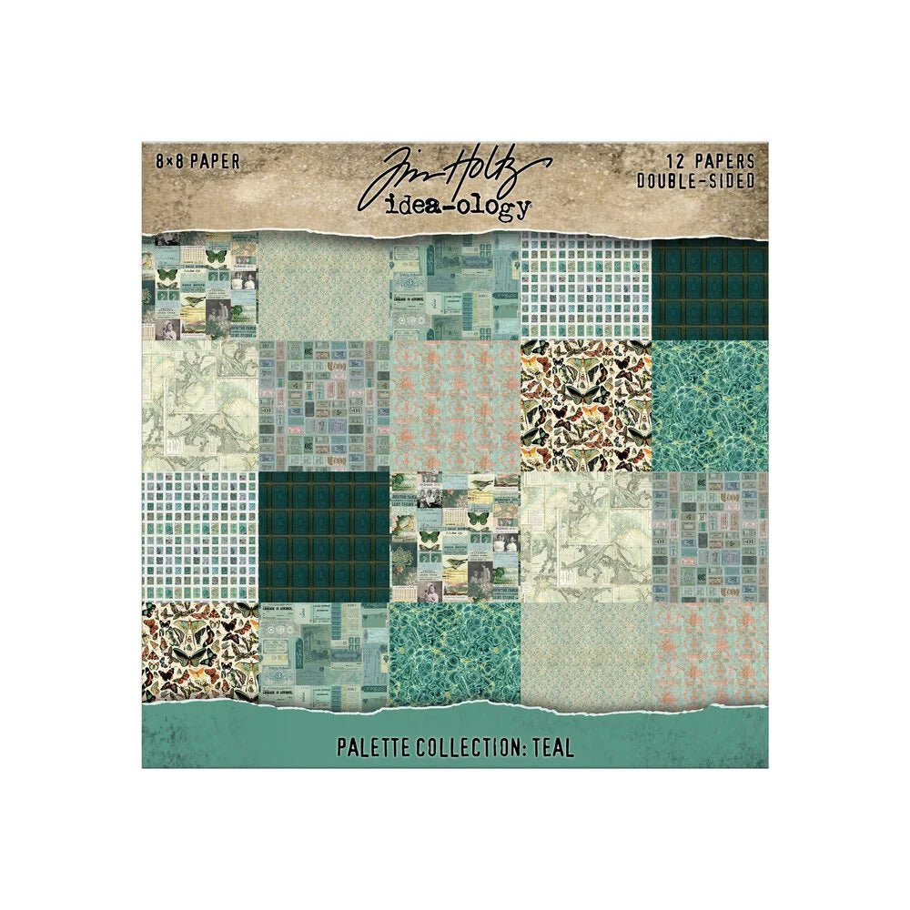 Scrapbookingpapper - Idea-ology Palette Collection Teal - 1 - Tim Holtz - Tidformera
